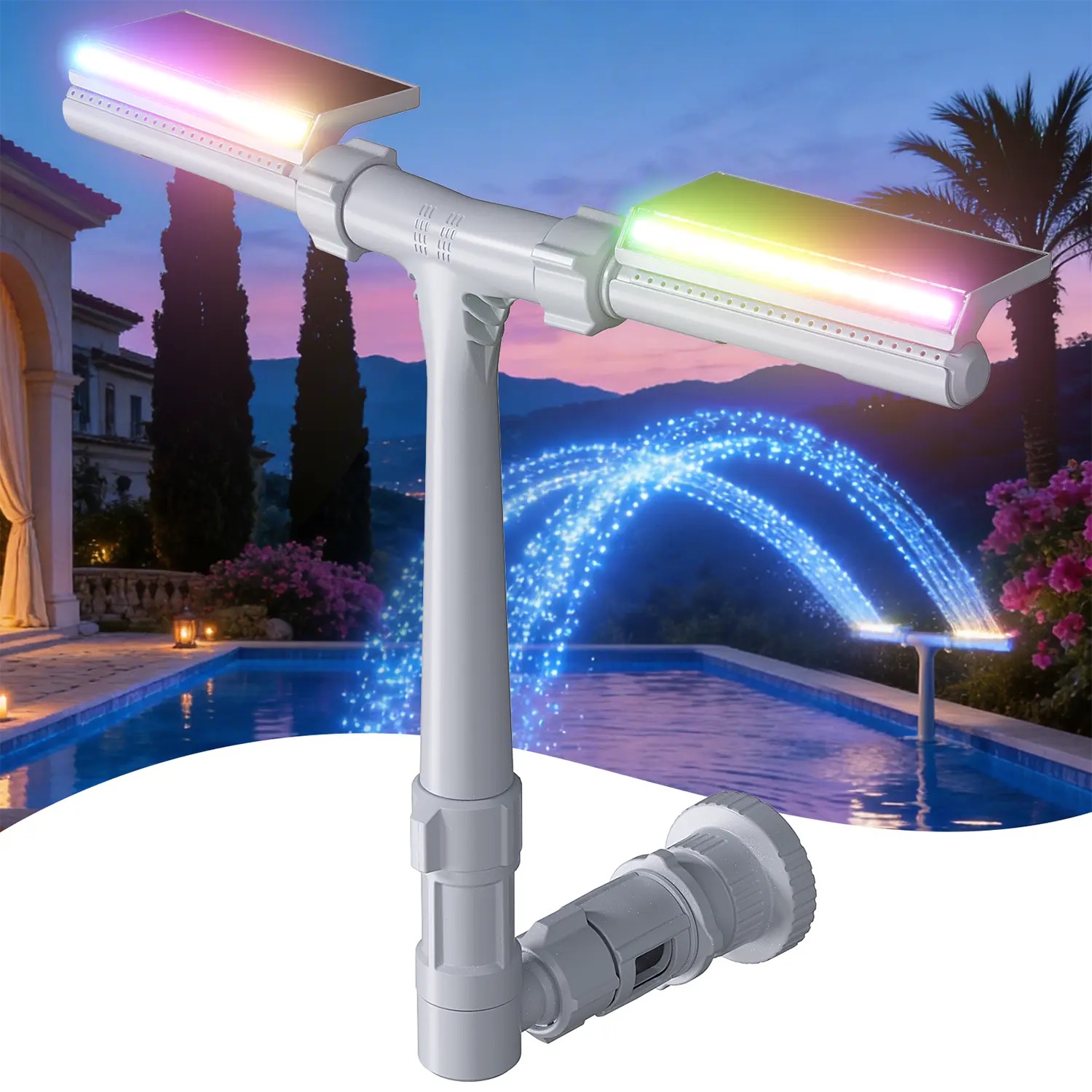 Solar Pool Fountain with Lights and Remote Control